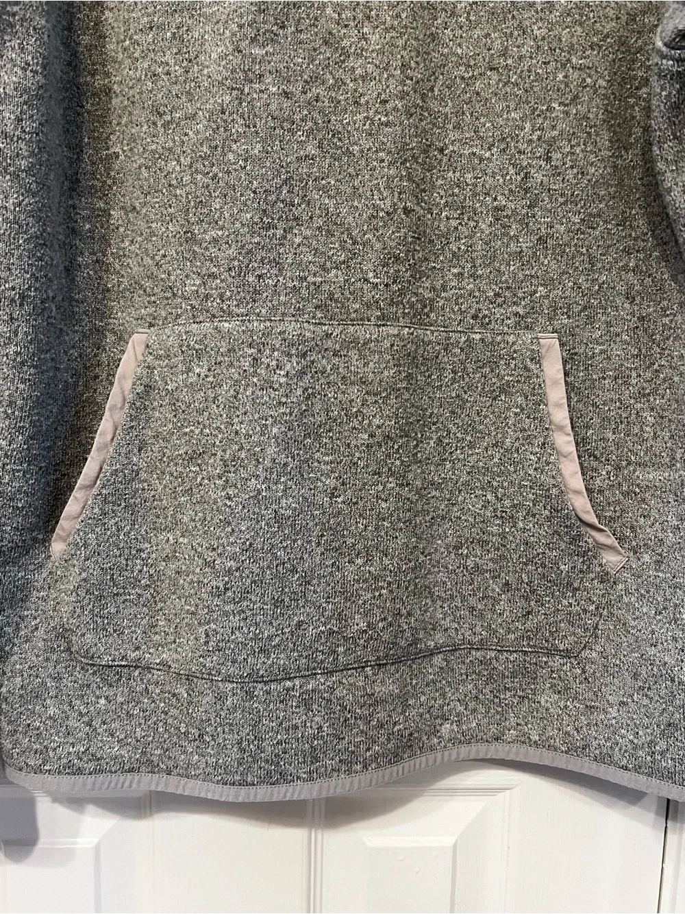 J. Crew Mercantile Heather Gray Quarter-Zip Pullover Fleece Lined Sweater Size L